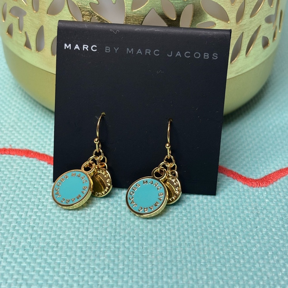 Marc By Marc Jacobs Gold and Turquoise Earrings. New with dust bag.